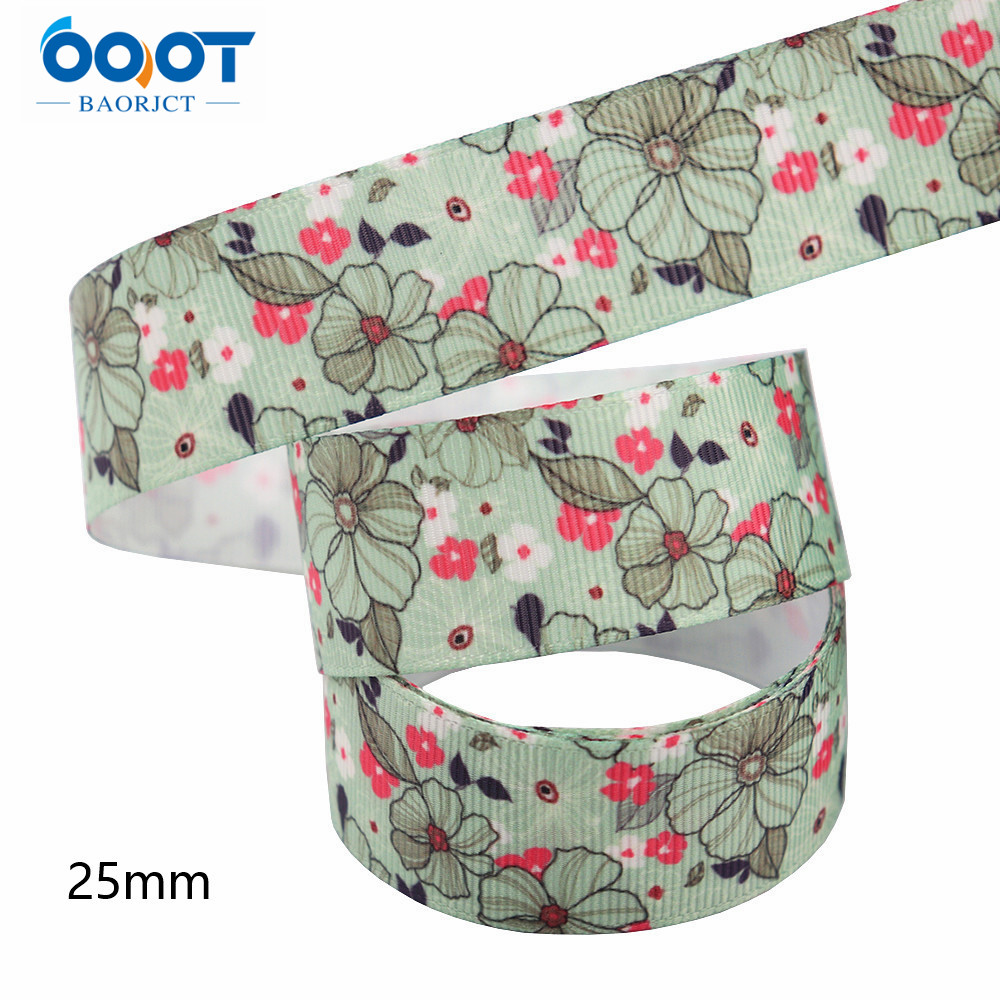 Flower Thermal Transfer Printed Grosgrain Ribbons,25mm 10Yards M-211111-2103 Wrap Bow Cap DIY Accessories Decorations: M-211111-2105