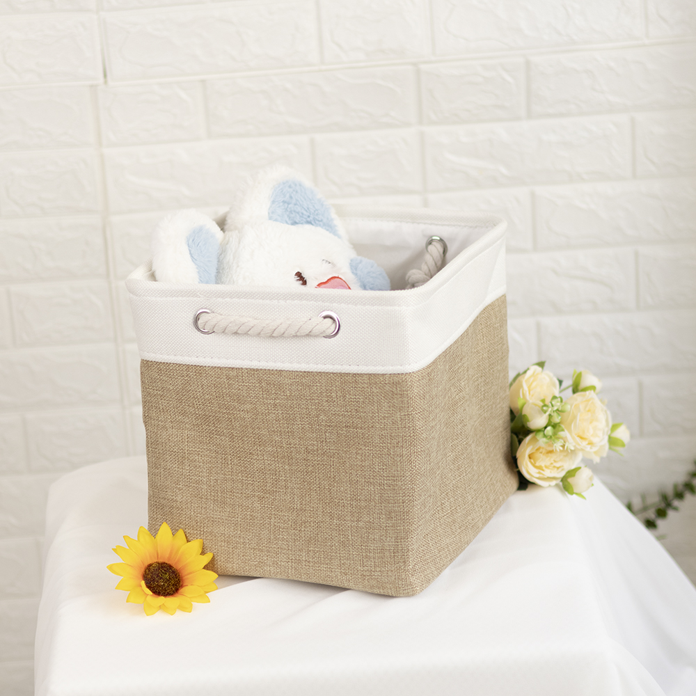 Foldable Storage Cubes Bins for Home Collapsible Fabric Storage Baskets with Ropes Office Closet Clothes Toys Organizer