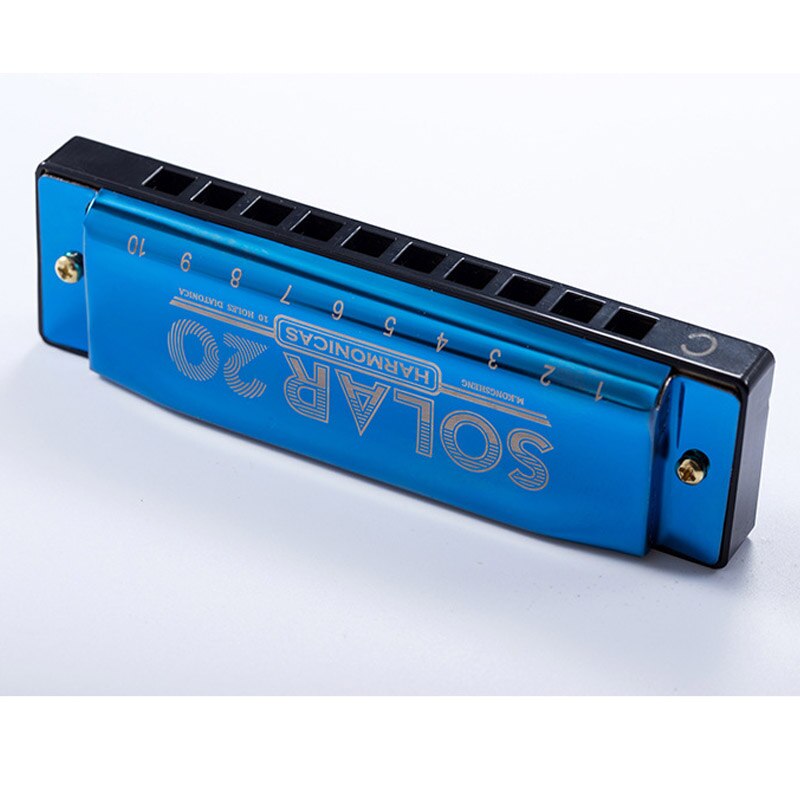 KONGSHENG Diatonic Harmonica - 10 Holes Blues Harp - Key of C - Brass Reeds - Beginner Instrument