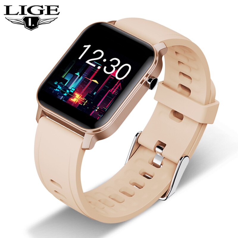 Luik Slimme Horloge Vrouwen Hartslag Bloeddrukmeter Fitness Tracker Smart Armband Sport Horloge Stappenteller Smartband: Gold yellow
