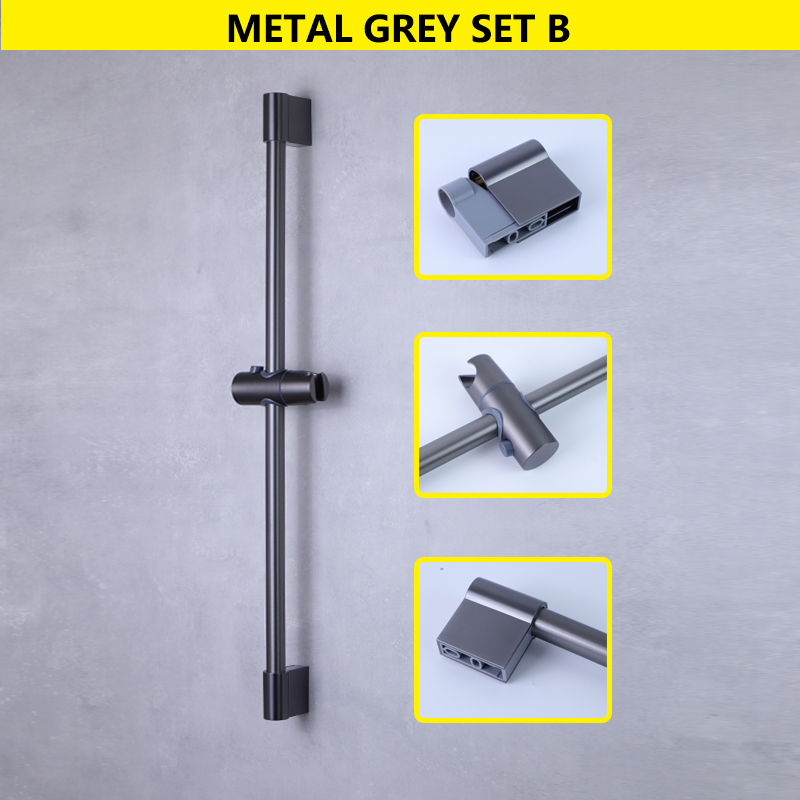 Shower Bar Angel Height Adjustable Sliding Hand Shower Bar Chrome Matt Black Stainless Steel 64cm Bathroom Fixtures: Burgundy