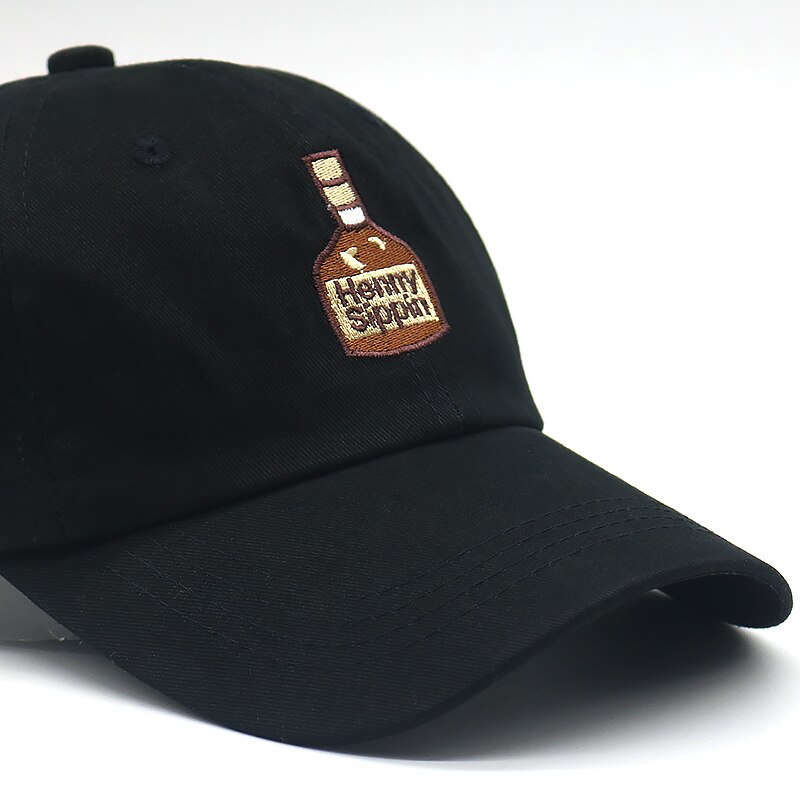 Sombrero de béisbol Henny para hombre, henny gorra de béisbol con bordado de botella de vino, 100% algodón, ajustable, informal, unsex