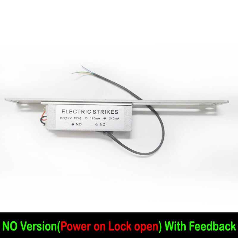 Cerradura de puerta de golpe eléctrico Fail Secure Fail Safe NO NC cerradura de puerta de golpe eléctrico DC12V panel largo puerto Dual: Fail safe Feedback