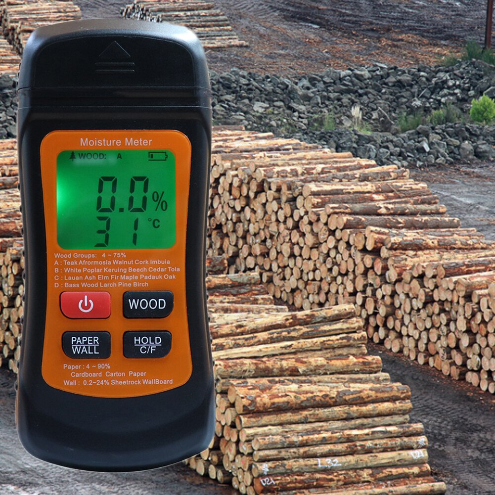 Wood Moisture Meter With LCD Screen For Measure Wood Paper Cardboard Wall Building Materials Moisture Evaluate Flood Damage