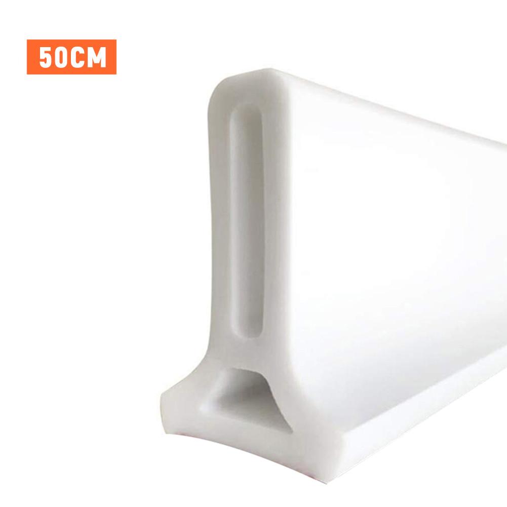 Kitchen Water Stopper Threshold Strip Bathroom Supplies Dam Practical Collapsible Rubber Blocker Shower Barrier Flood Home Floor: 50cm
