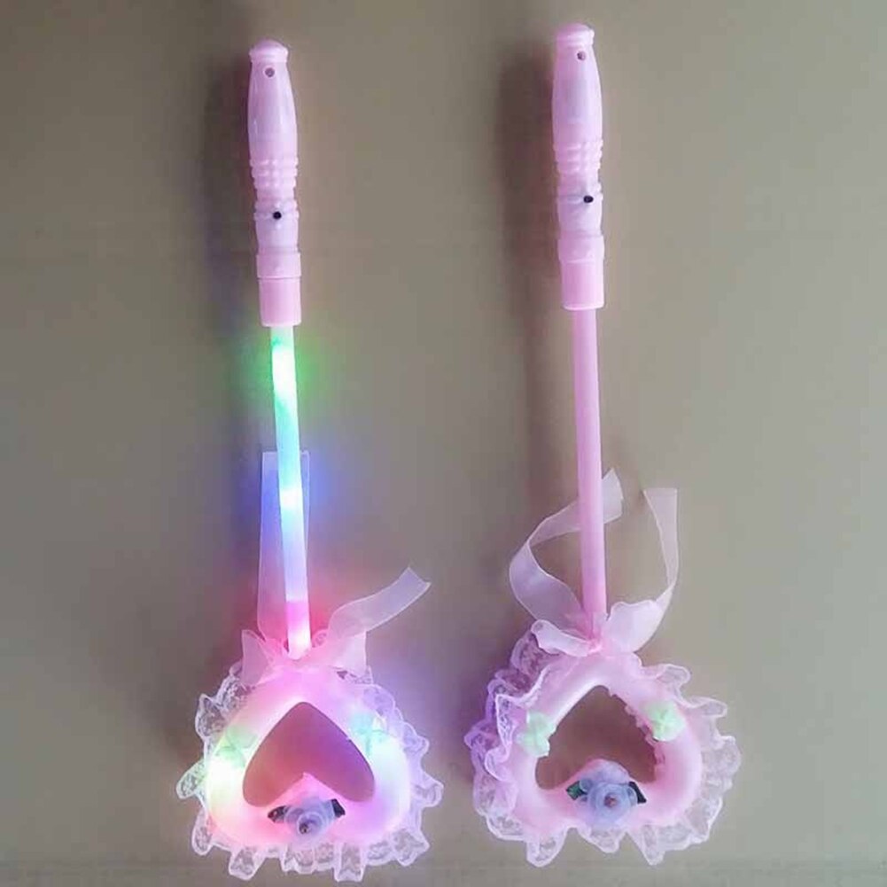 1Pcs LED Glowing Fairy Wand Toys Light Flashing Fairy Wand Princess Love Heart Stick Girl For Party Birthday Festival Xmas Decor