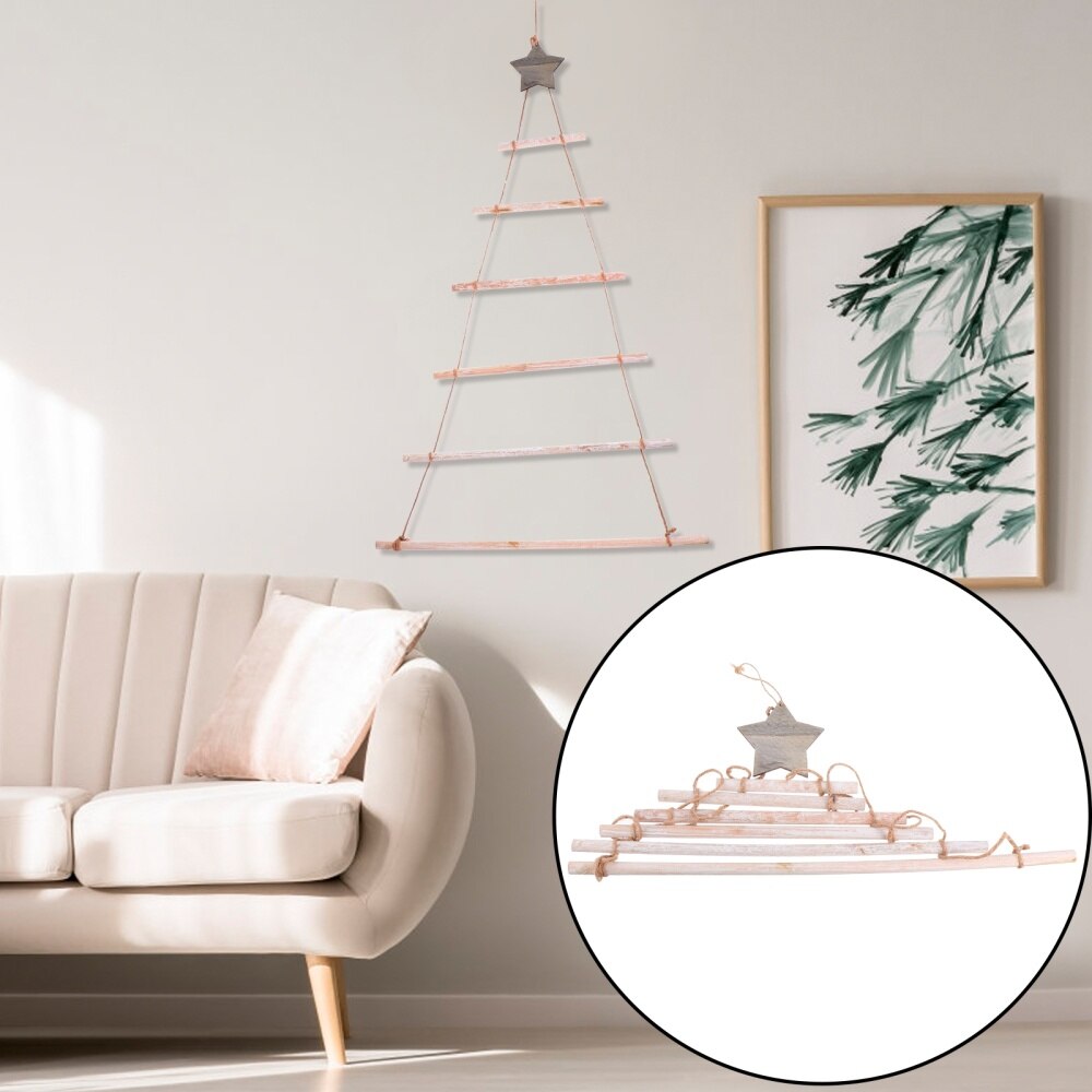 1Pc Tree Ladder Premium Durable Decorative Ladder Hanging Christmas Tree Wood Ladder Branch Hanging for Christmas