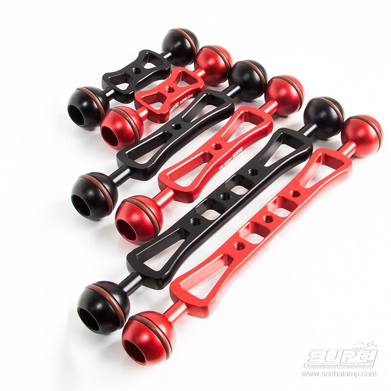 Supe Scubalamp Aluminium Duiken 4 Inch 6 Inch 8 Inch Licht Dual Joint Arm Lip Klem Mount Voor fotografie Camera