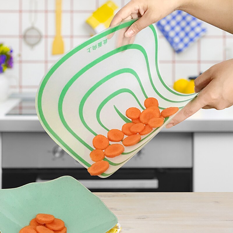 Køkken fleksibelt skærebræt skridsikker frostet skærebræt gennemsigtigt vegetabilsk kød værktøj klassificering skærebræt