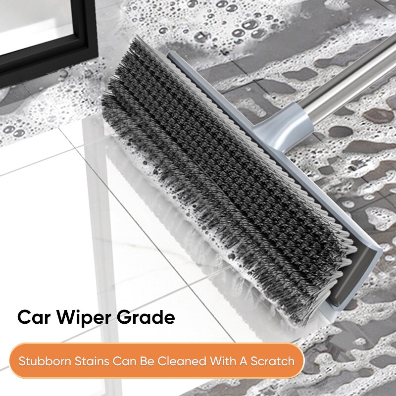 Floor Hair Broom Dust Scraper Pet Rubber Brush Carpet Cleaner Sweeper No Hand Wash Mop Clean Wipe Window Tool