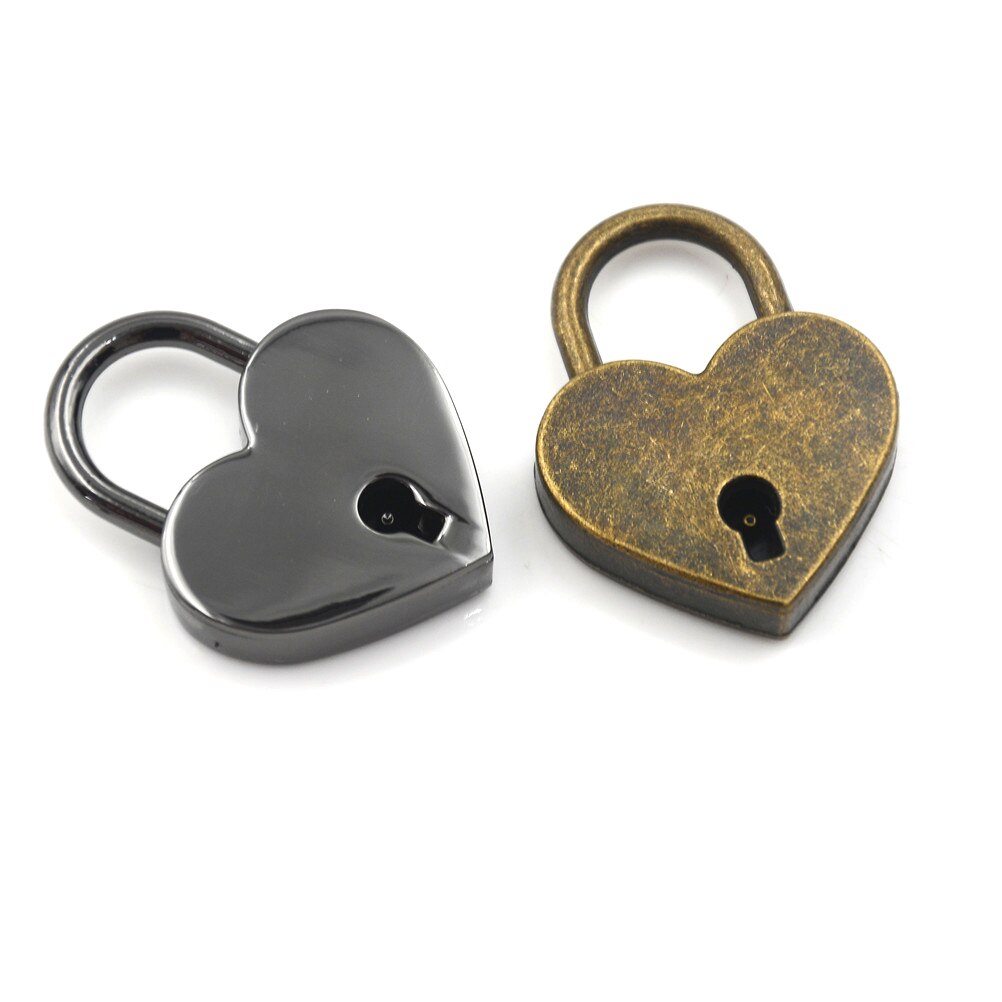 Mini Padlock Love Heart Shape Padlock Tiny Luggage Bag Case Lock With Keys Zinc Alloy Suitcase Locker Hardware Set