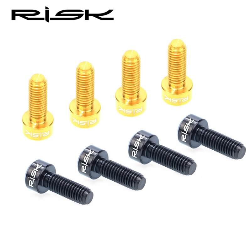 RISK-tornillos de aleación de titanio para bicicleta de montaña, accesorio ultraligero de mango fijo, M5 x 14mm, 2 unids/lote, M5 x 14mm