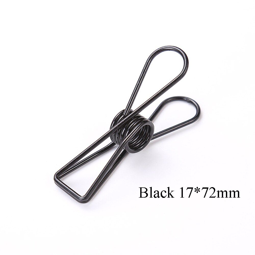 3 pièces/lot mignon pince à poisson évider métal liant Clips Notes lettre trombone fournitures de bureau rétro Photo livre stockage pince: 72mm	black
