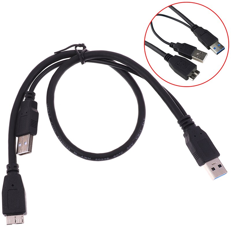 1Pc USB 3.0 A Male Micro USB 3.0 B Y Cord Cable For External Hard Drive Disk Cables