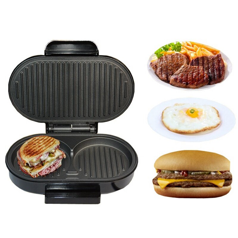 Home Mini Panini Sandwich Machine 220V Electric Griddle Hamburger Maker Steak Steak Frying Pan Eggs Cooker 750W EU Plug