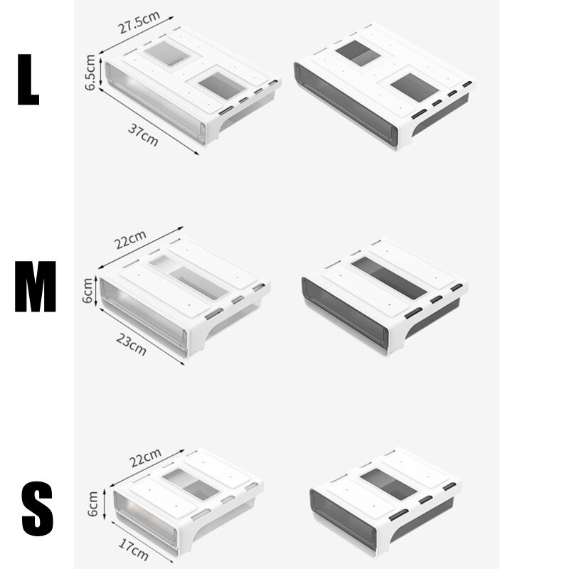 Onder Bureau Verborgen Lade Doos Plastic Keuken Opslag Houder Desktop Organizer Memo Pen Briefpapier Case Container