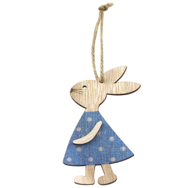 4 sztuk/zestaw 7*11cm wielkanoc królik dekoracje z drewna DIY drewno wiszące rzemiosło Słodki królik wielkanoc ozdoby zaopatrzenie solidny rzemiosła drewna: 4szt styl D