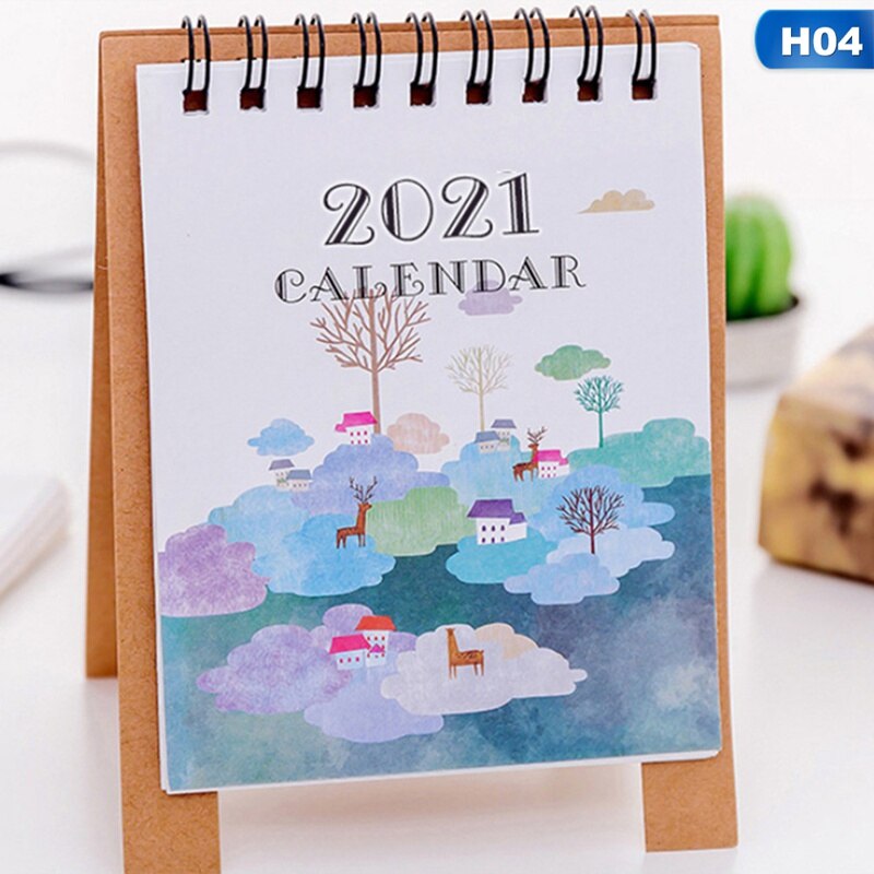 small minimalist mini desktop desk calendar cartoon memorable small calendar calendar: H04