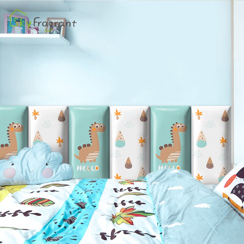 3D Anti Collision Leuke Dinosaurus Zachte Muurstickers Voor Kinderen Kamers Decor Prinses Kamer Nursery Zelfklevende Plint Decoratie