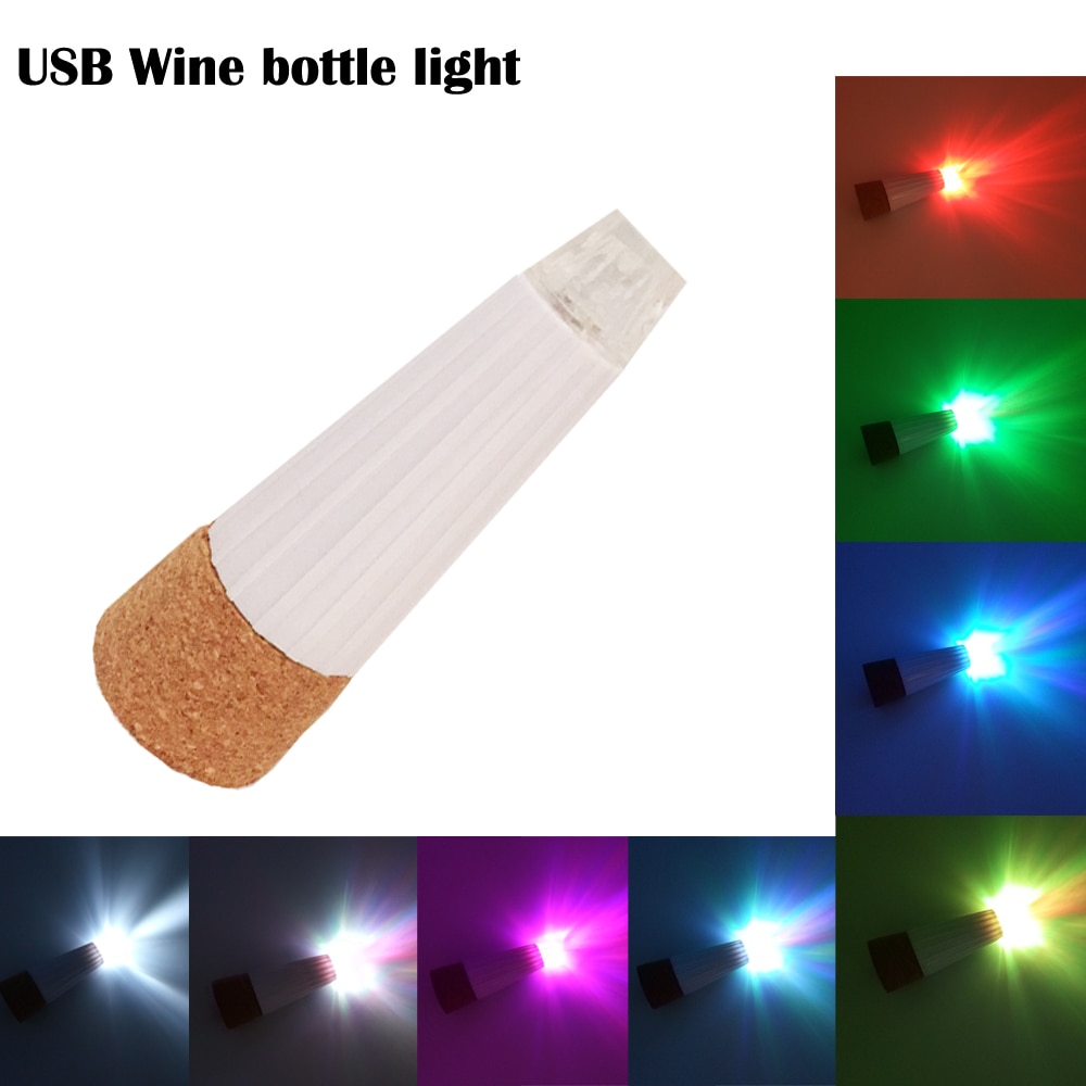 YB Yiba LED Wijnfles nachtlampje Magic Kurk Vormige USB Oplaadbare kurk cap lamp creatieve romantische wit