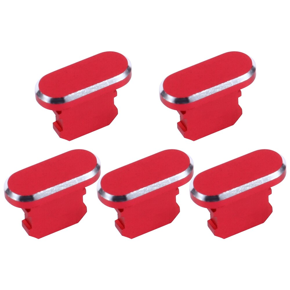 1 Set 5 Stuks Pluggen Lightning Stekkers Compatibel Met Iphone Xs Max: Red