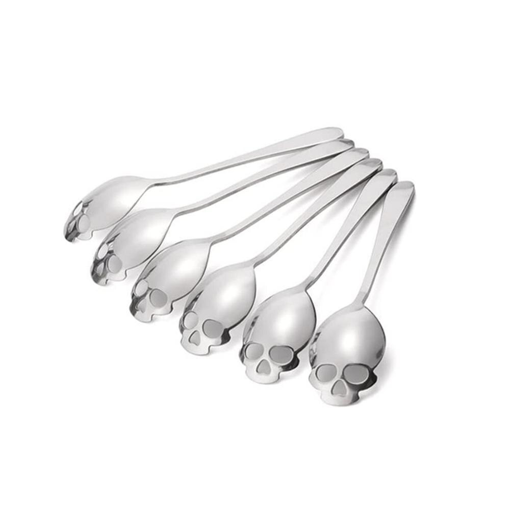 Czaszka cukier łyżeczka robić kawy herbaty 304 ze stali nierdzewnej 18/8 łyżka PVD tytan platerowany srebrny/czarny/złoty/wielobarwność