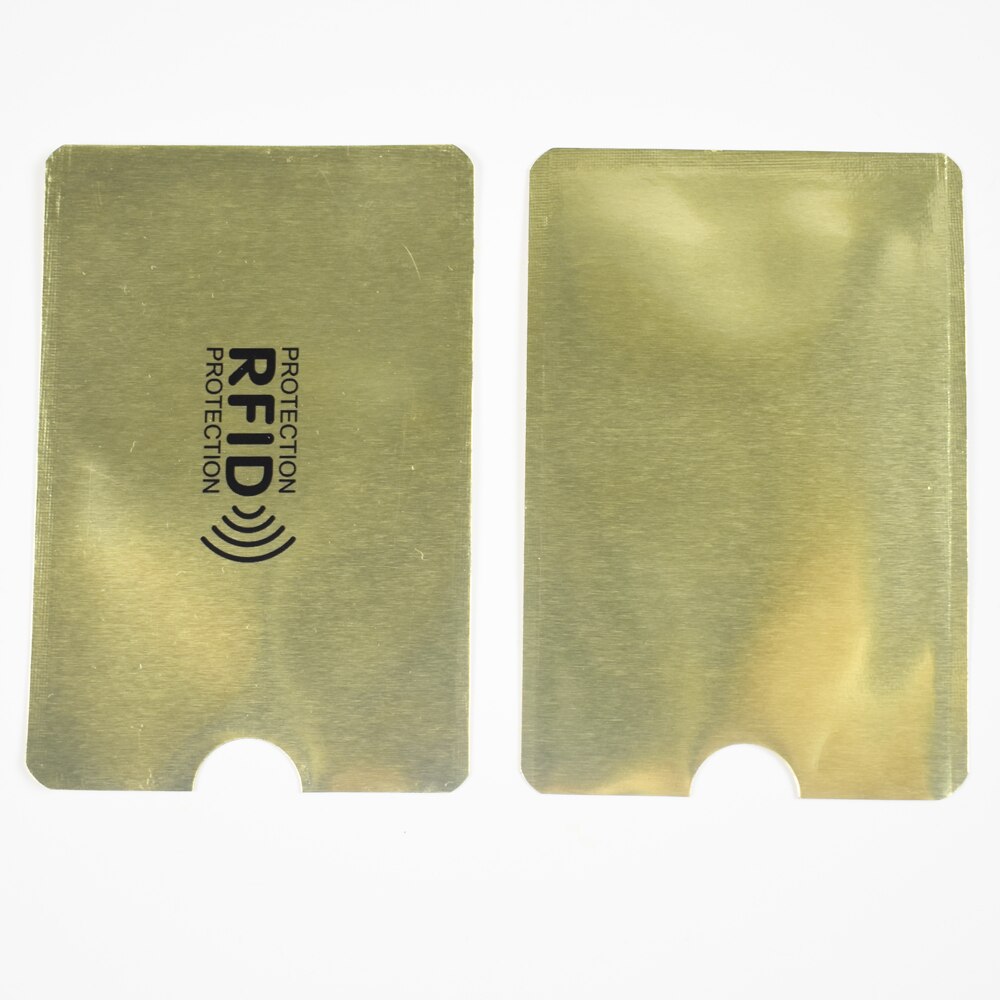 Manchon pour cartes Rfid anti-balayage, 6.3x9.1cm, 1 pièce/lot, blocage des cartes bancaires de Protection, porte-cartes de crédit en Aluminium: YELLOW