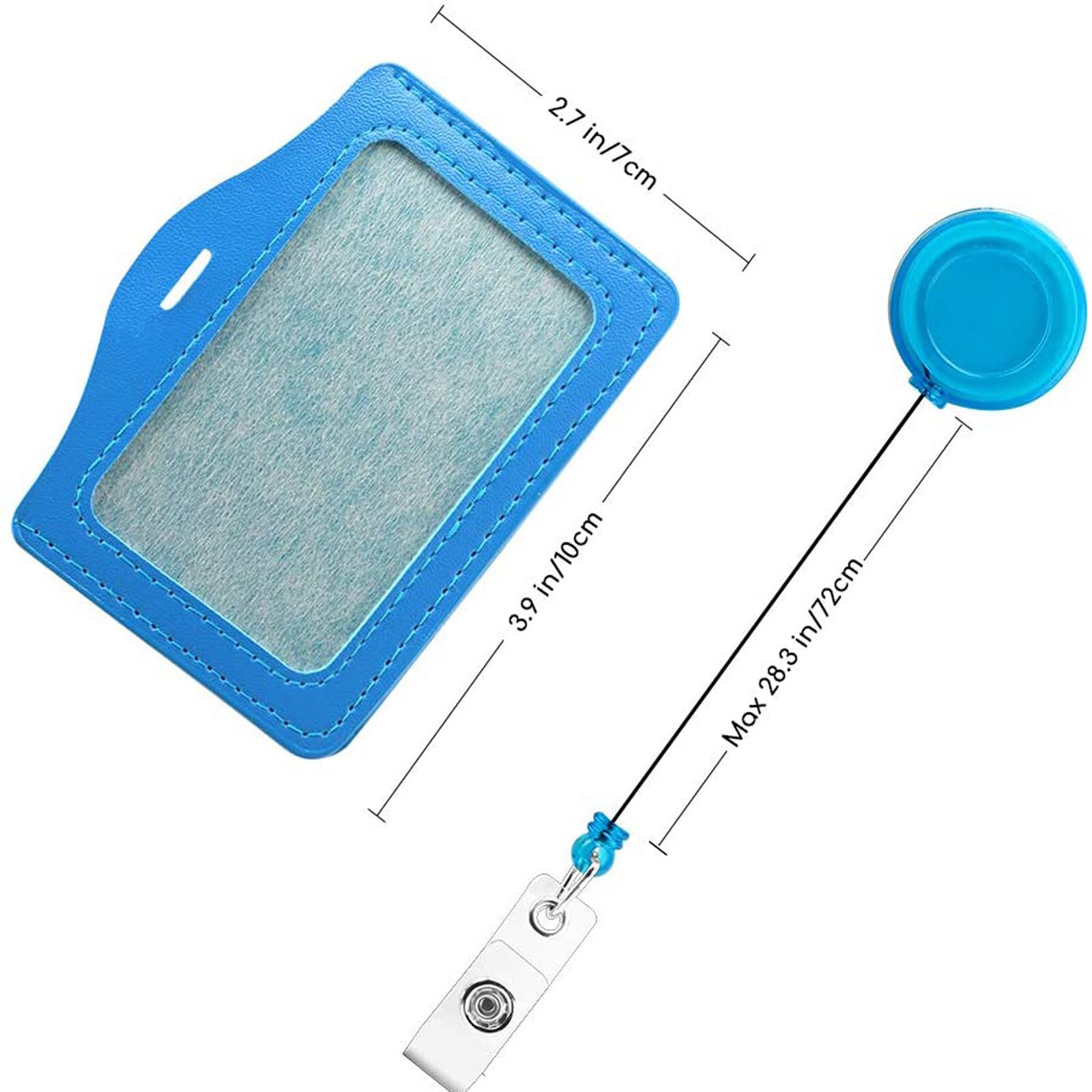 12PC Perfect Retractable Badge Holder with Horizontal Card Holder For ID Cards Company Department Work Permit Storage Folder