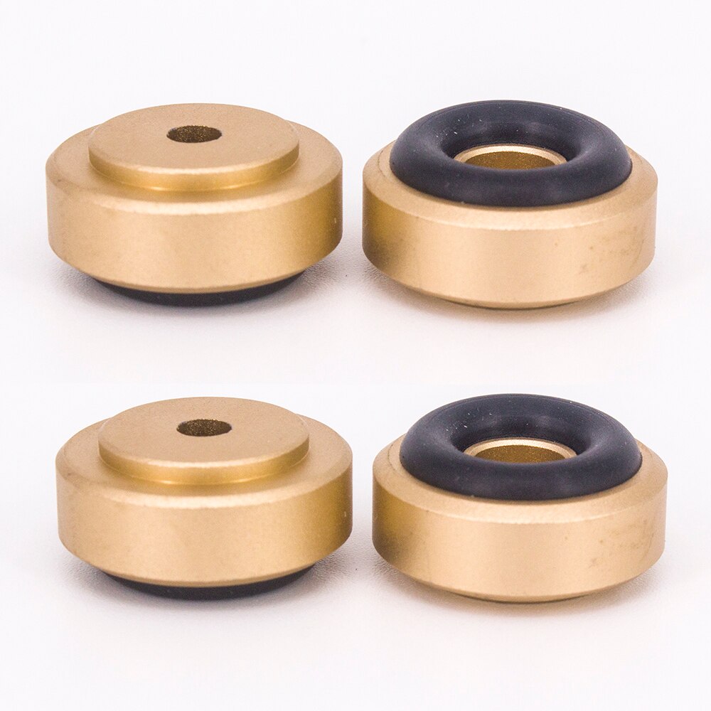 4Stck Verstärker Füße Stoßdämpfer 20*8mm Schwarz Silber Gold Lautsprecher plattenspieler Fuß Spitze Gummi Ring Verstärker füße Aluminium: Gold 4Stck