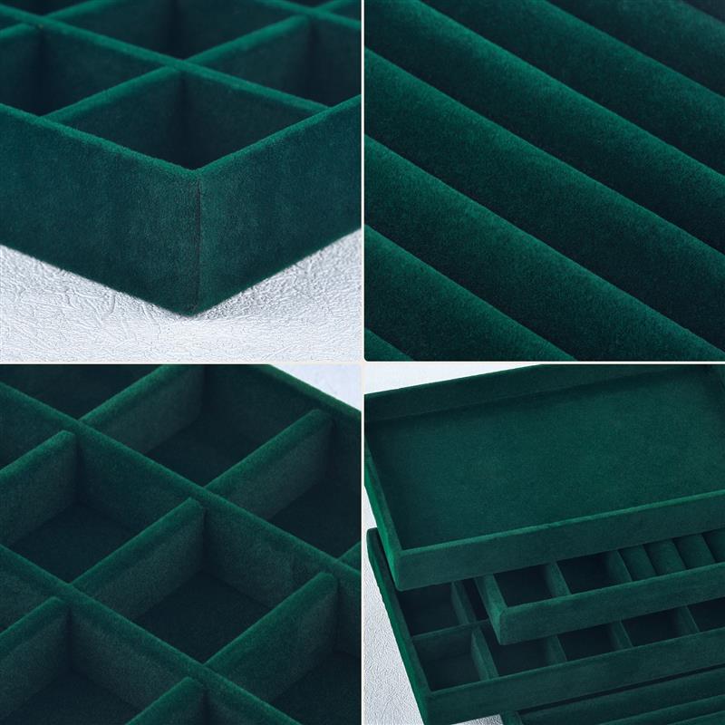 Espositore per gioielli in velluto astuccio per braccialetti orecchini anelli scatola Organizer portaoggetti scatole espositive per cassetti per gioielli impilabili fai da te