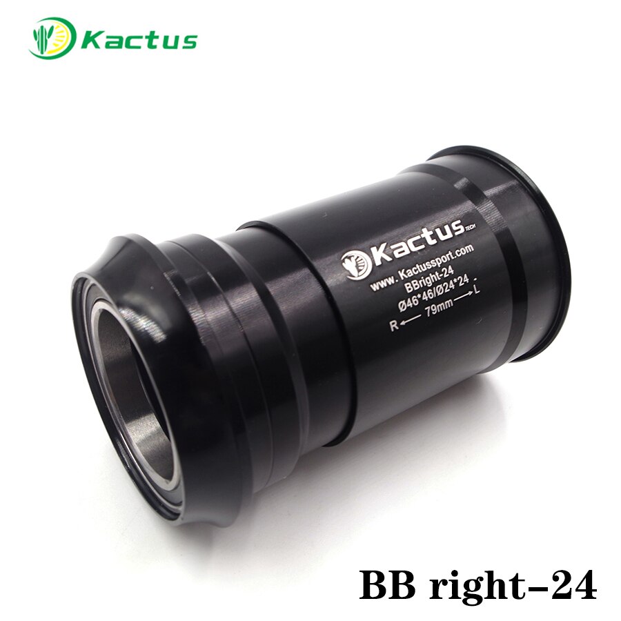 Kactus Tech-rodamientos inferiores de bicicleta, PRESSFIT BB de aluminio para bicicleta de montaña bb de 46mm 24mm 30 28,99mm 79mm, ajuste a presión, piezas de bicicleta bb: BBright-24 Black