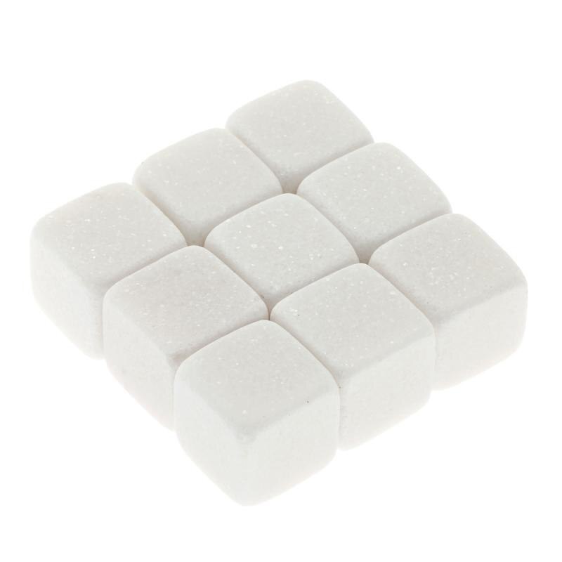 9 unids/bolsa Natural Whisky hielo reutilizable de piedras vino bebidas enfriador de cubos, rocas bolsa para granito hielo piedras