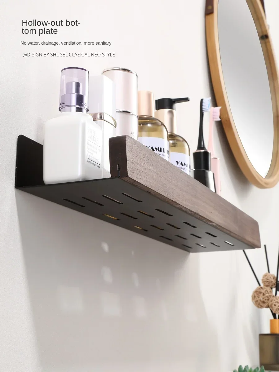 Houten Badkamerplank, Opberghouders Rek Aan De Muur Gemonteerde Badkamerplanken, Opbergrek Voor De Badkamer