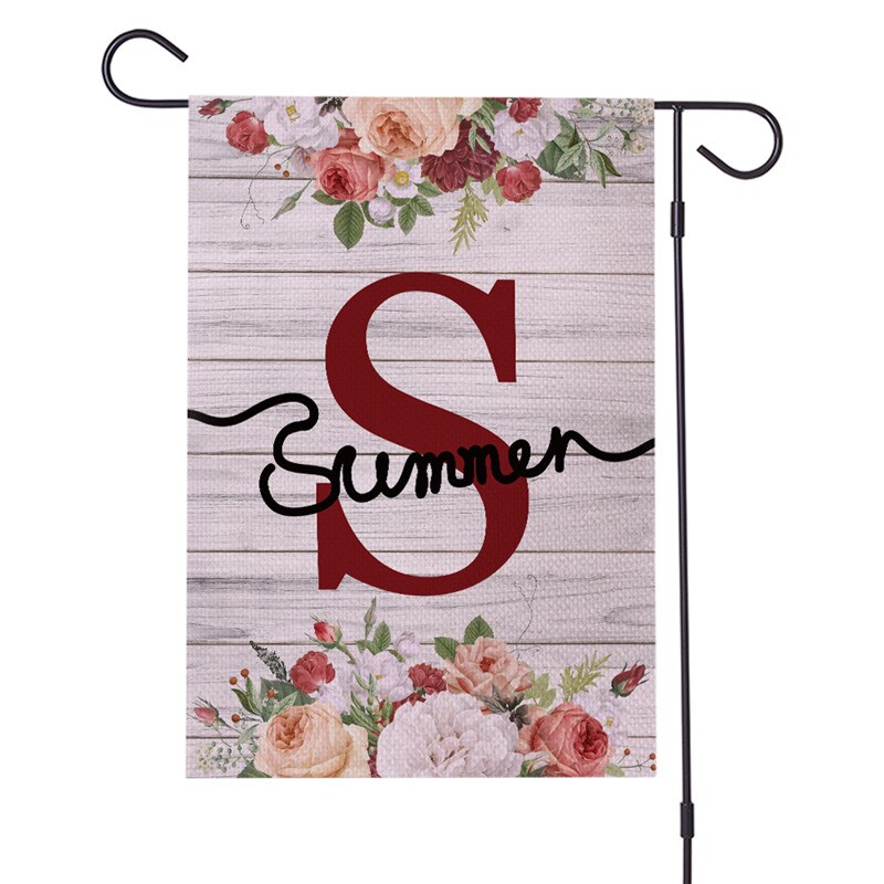 Banderas de jardín de doble cara, 30x45cm, serie de letras, cartel de lino, pancarta de , banderas, accesorios de decoración para Festival DIY: 3