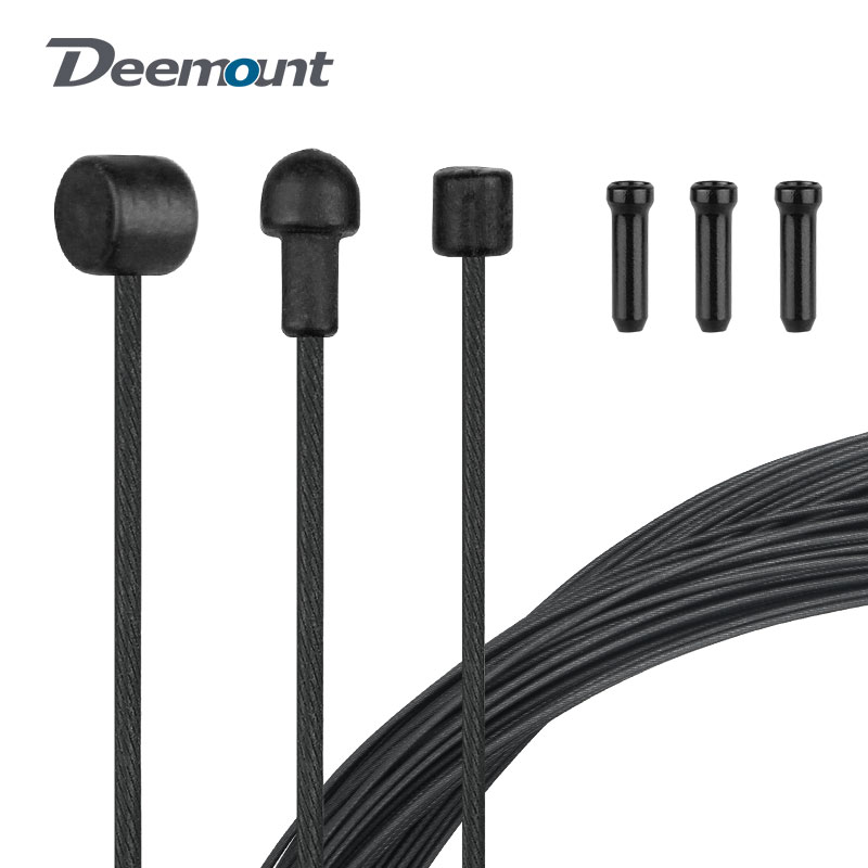 Cable de núcleo de acero inoxidable recubierto de PTFE para bicicleta de montaña, alambre de acero al carbono recubierto de Zinc con tapa, Kit de bricolaje de línea de cambio Universal
