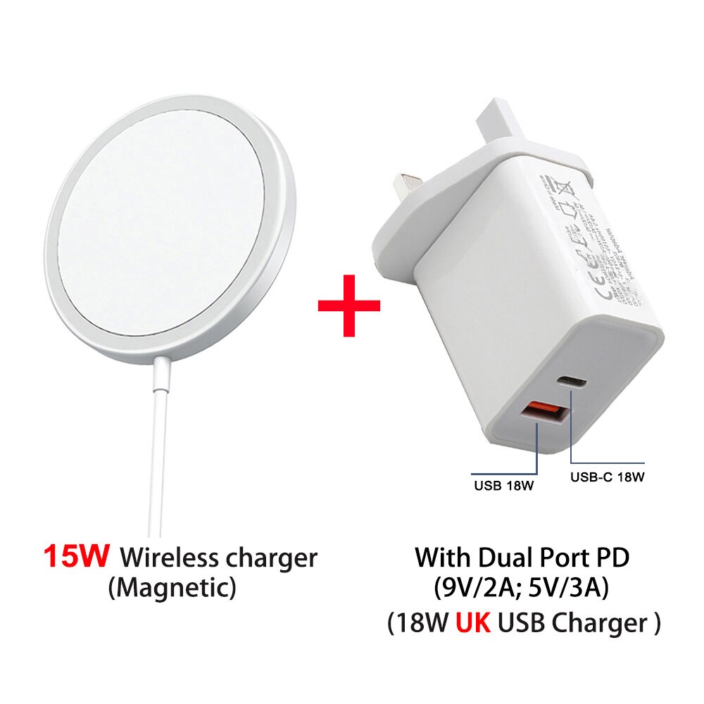 Cargador inalámbrico para Iphone, Xiaomi, Huawei y Samsung: 15W Wireless and UK