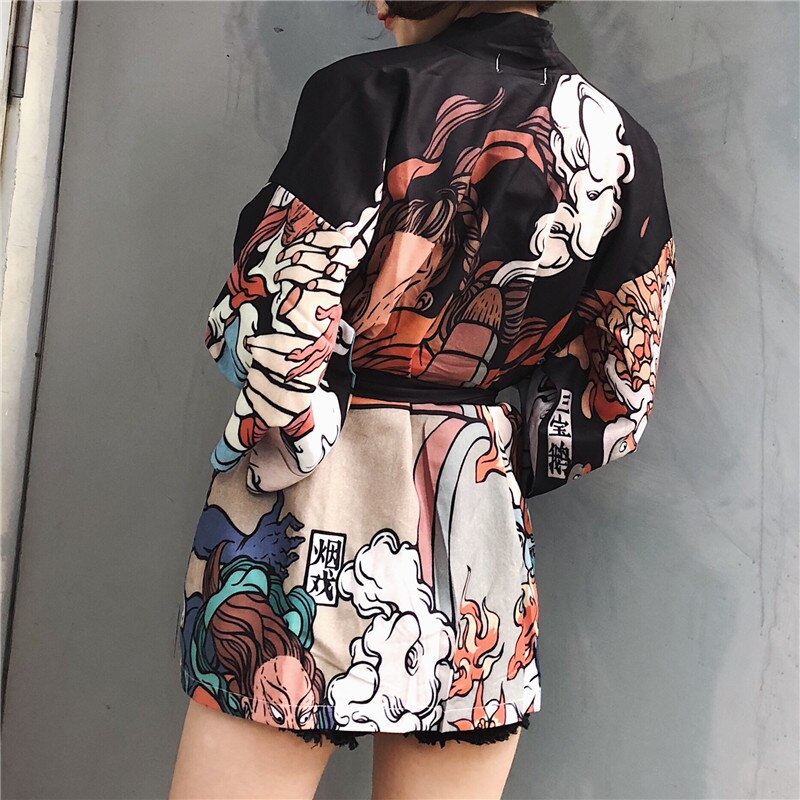Japansk stil kimono langærmede skjorter traditionelle yukata barselskvinder kimono japansk pigetøj til gravide