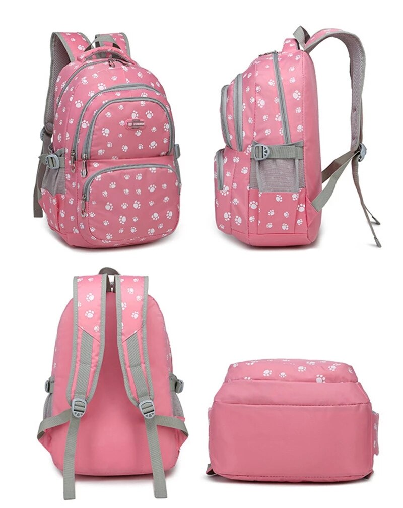 Zaini per bambini zaino Mochila escolar per ragazze zaino per scuola elementare impermeabile borsa per libri per bambini con stampa zampa di orso dei cartoni animati