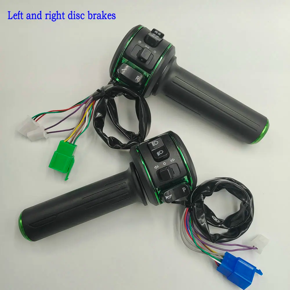 Elektrische Scooter Rechts en Links Handvat Gaspedaal, Combinatie Schakelaar Montage Reverse, 3 Speed, draaien, claxon Reparatie Deel: Black