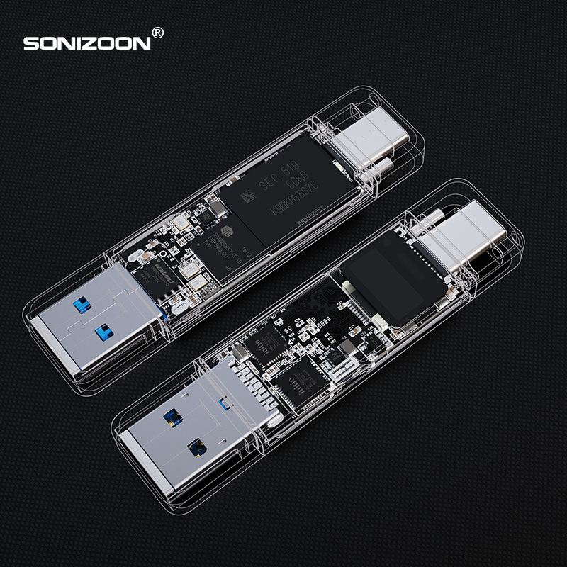Sonizoon criptografia de impressão digital portátil ssd512/256 função proteção gbwrite estado sólido usb flash drive tpyec pendrive usb3.2
