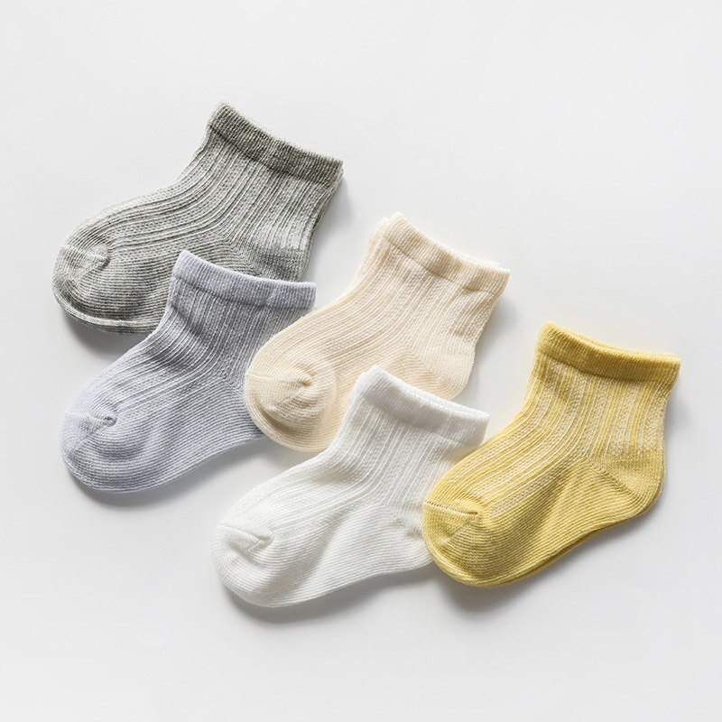 5 par babysokker sommer tynd toddler baby pige dreng sokker mesh åndbar blød nyfødte børn korte sokker sokken: Drengestil 2 / 1-2 år