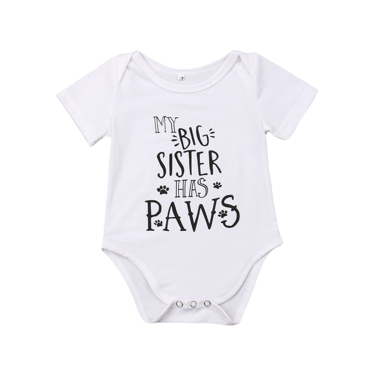 Baby zomerkleding cue baby baby jongen meisje bodysuit letter print korte mouwen witte jumpsuit kleding match outfits 0-18m: Grote zus / 6m