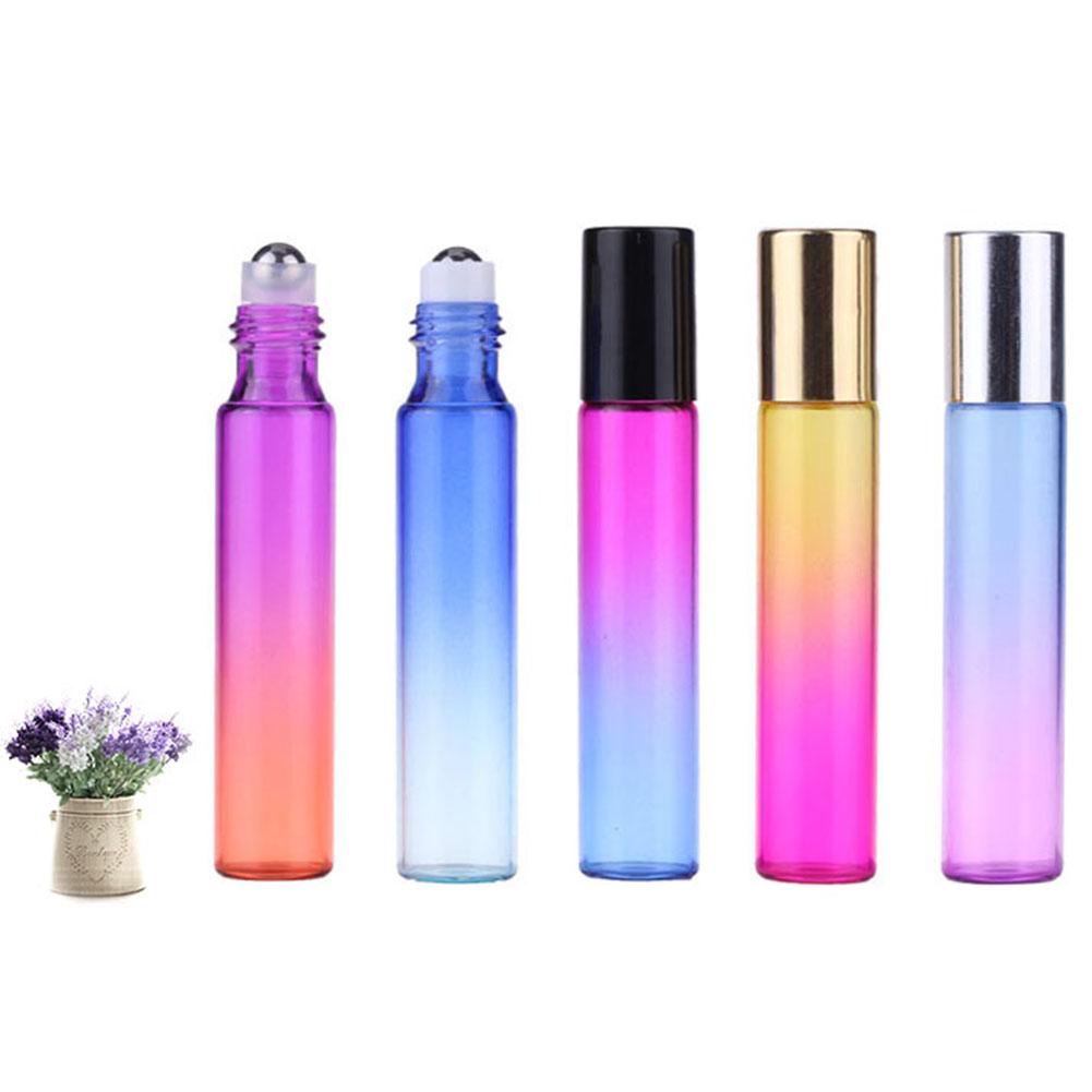 5 stuks/set 10ml rollerball multicolor gradiënt lege etherische olie parfumflesjes