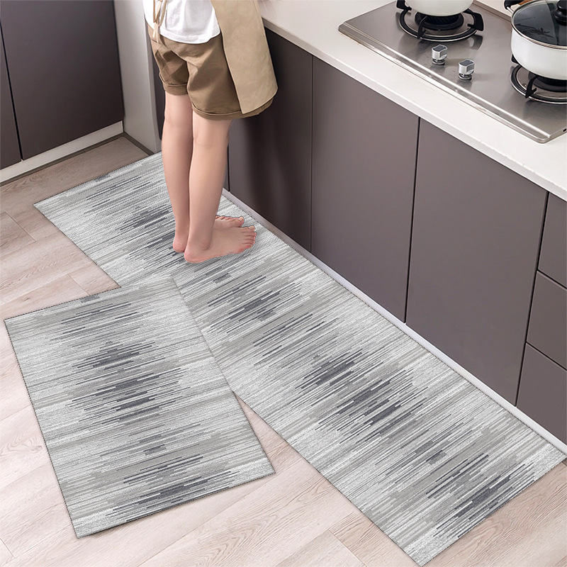 Moderne Küche matt Einfache nordisch Stil Lange Streifen Bereich Teppich Absorption Fußmatt Eingang Anti-Unterhose Boden Teppich Hause Dekor: 1200mm x 1200mm / dunkel Grau