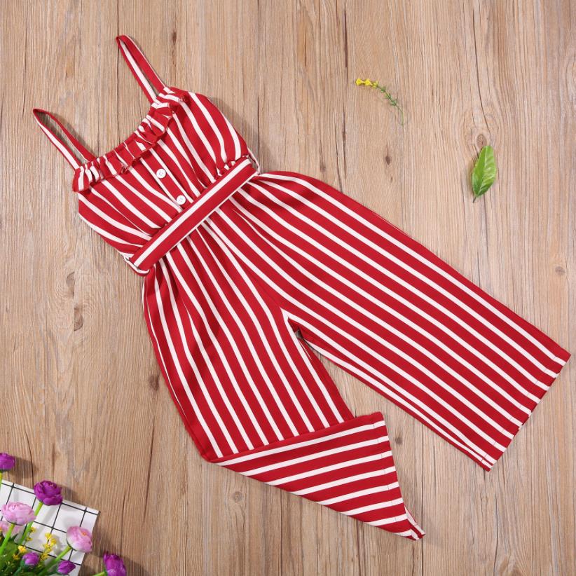 Kinderen Meisjes Mode Mouwloze Gestreepte Jumpsuit Zomer Stijlvolle Jumpsuit Meisjes Jumpsuit Meisjes Overalls Voor Kinderen Meisje Kleding