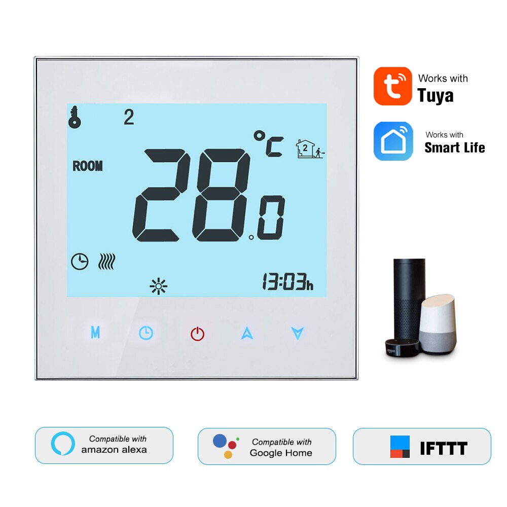 Electric Heating Thermostat Smart WiFi Digital Temperature Controller Tuya/SmartLife APP Control Voice Control LCD Thermostat
