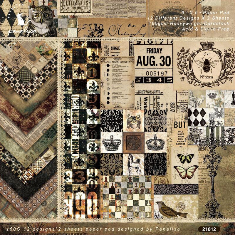 DIY retro background Scrapbooking paper pack of 24sheets handmade craft paper craft Background pad 0944