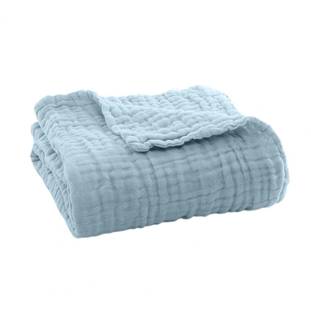 Musselin-Decke, Sommer-Couch-Überwurf, atmungsaktiv, einfarbig, Musselin-Wickel, kuschelige Decke, 2025, Baumwolldecke, gemütlicher Musselin-Wickel: Anderes / Blau