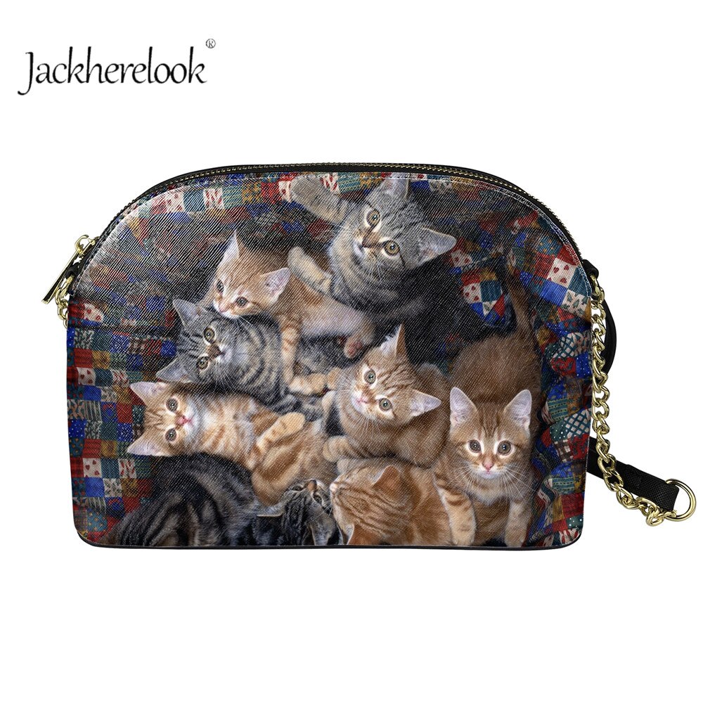 Jackherelook dames schattige dieren katten patroon buiten sling crossbody tas dames schoudertassen met haak: Htaac 281 d 49