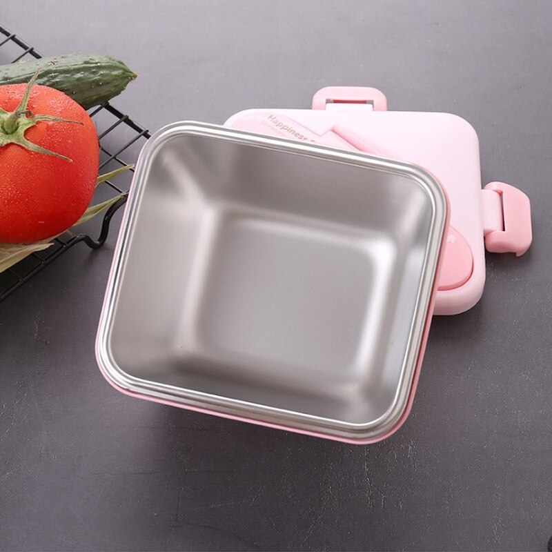 Lovely Cartoon Thermal Insulated Lunch Box Bento Picnic Food Container Plastic Stainless Steel bento